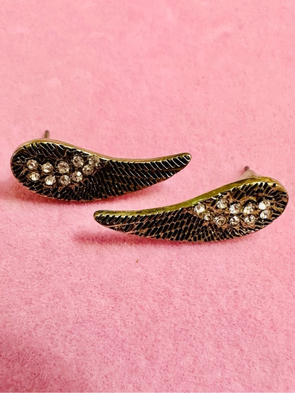Gold Tone Angel Wing Earrings